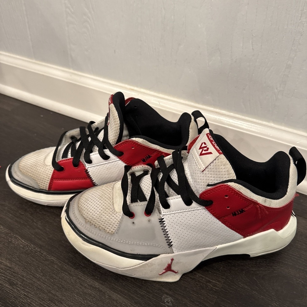 Jordan One Take 5 Shoes White GYM RED SNEAKERS Size 6.5Y Used Condition - Picture 8 of 11